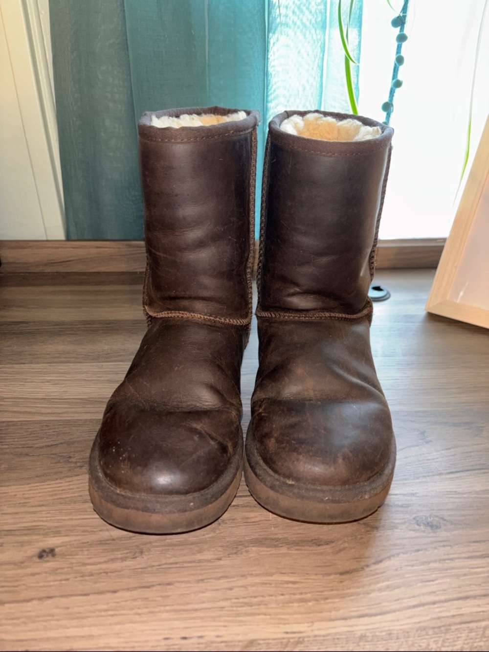 UGG Brown Leather Short Boots